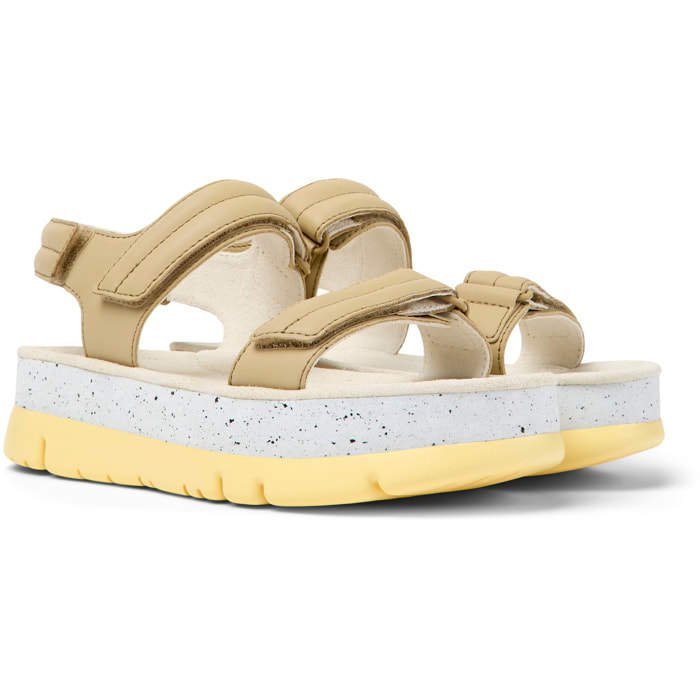 Sandalias - CAMPER Oruga Up - Beige - Cuero liso