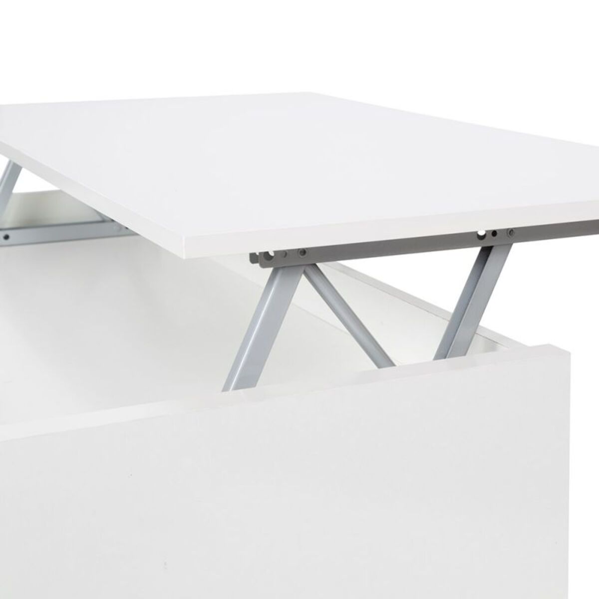 Mesa de centro elevable Evan Blanco Brillo