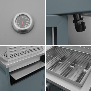 Barbecue gaz 3 brûleurs sur pieds, 3 portes, thermomètre NAXOS