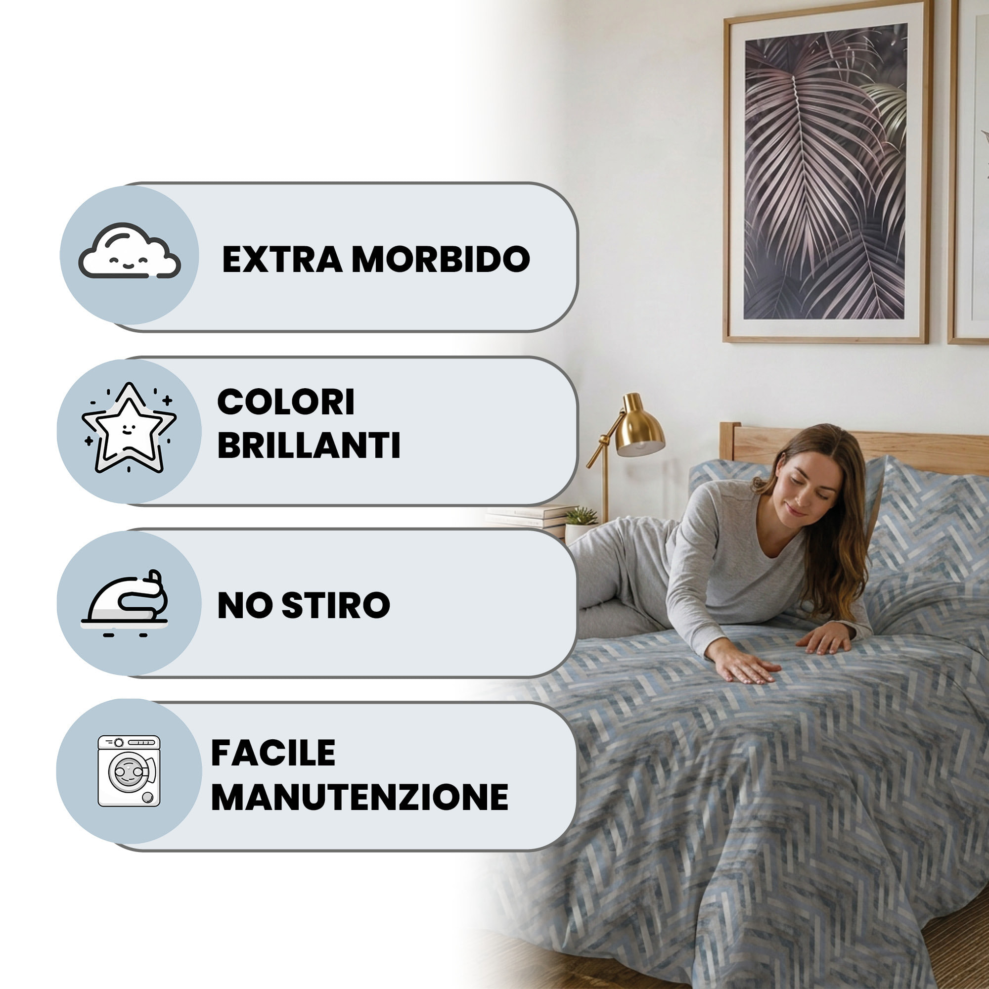 PARURE COPRIPIUMINO MATRIMONIALE KARMA - 100% Microfibra