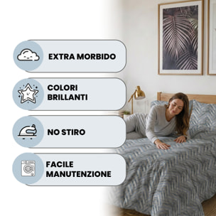 PARURE COPRIPIUMINO MATRIMONIALE KARMA - 100% Microfibra