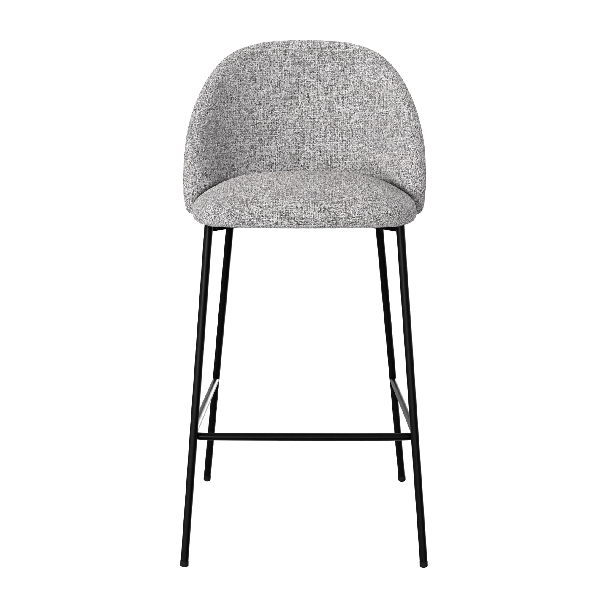 Lot de 2 chaises pour îlot central 66 cm en tissu chiné gris clair - Karl