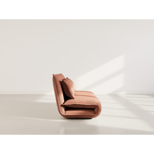 Candice - Banquette 2 places convertible clic-clac en velours côtelé - Terracotta