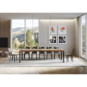 Mesa extensible 90x160/264 cm Linea Roble Natural estructura Antracita