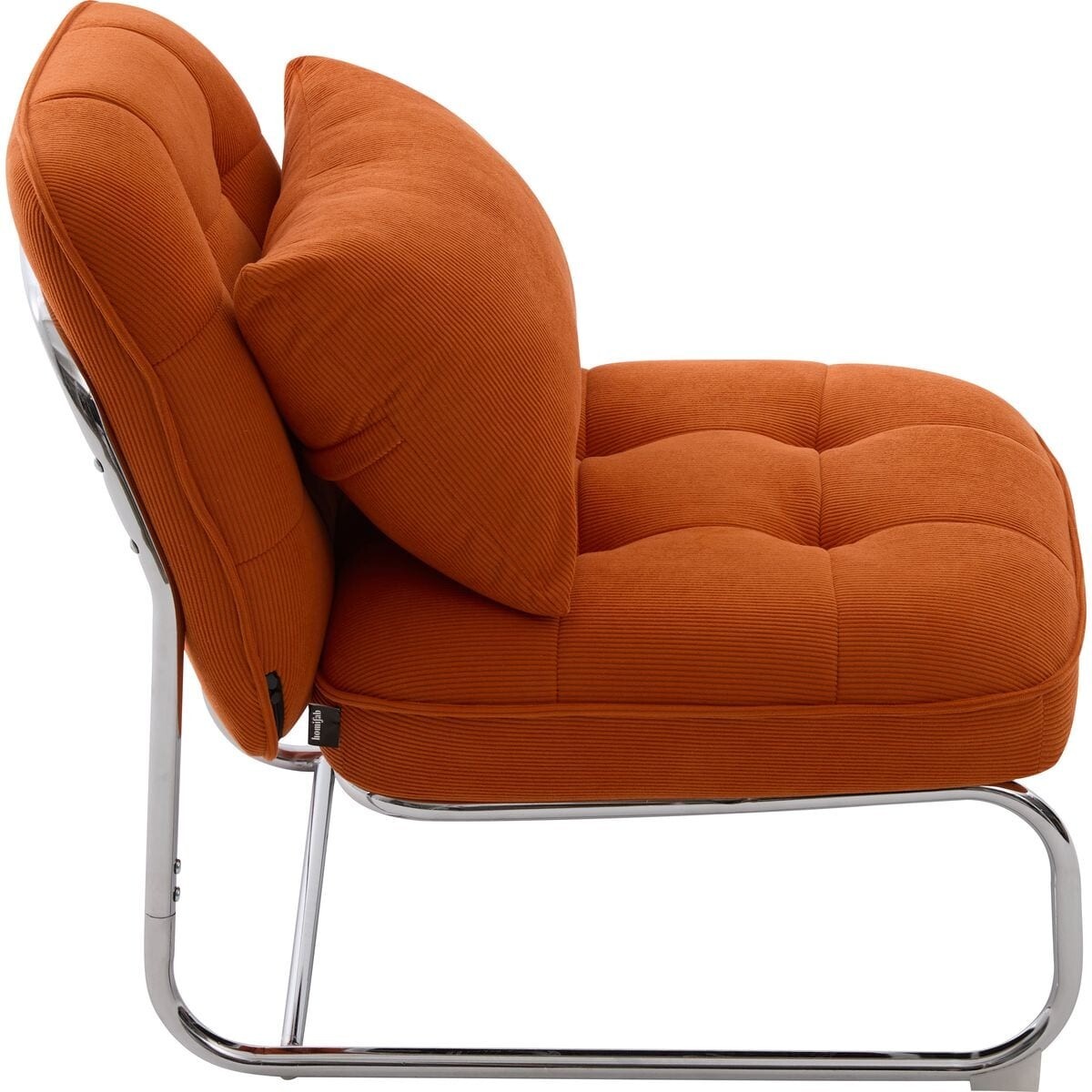 Fauteuil en velours côtelé et piètement chromé - MARVIN