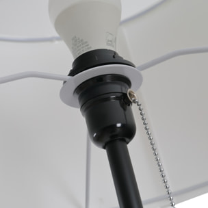 Lámpara de Pie Moderna Lámpara de Pie Salón con Pantalla Redonda Trípode y Casquillo E27 Lámpara para Dormitorio Sala de Estar Blanco y Negro