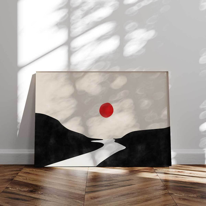 Tableau Abstrait Minimaliste Japonais Black & Beige Tableau alu Dibond