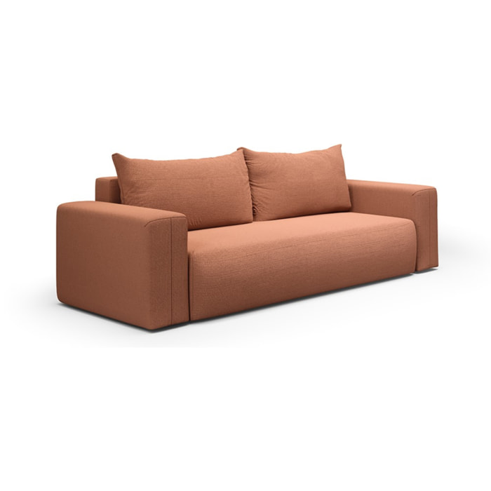 NALA - Canapé droit convertible droit 3 places en tissu terra