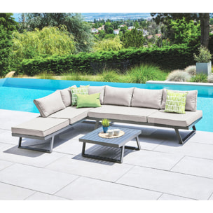 Salon de jardin modulable - 6 places - OAKLAND BEIGE