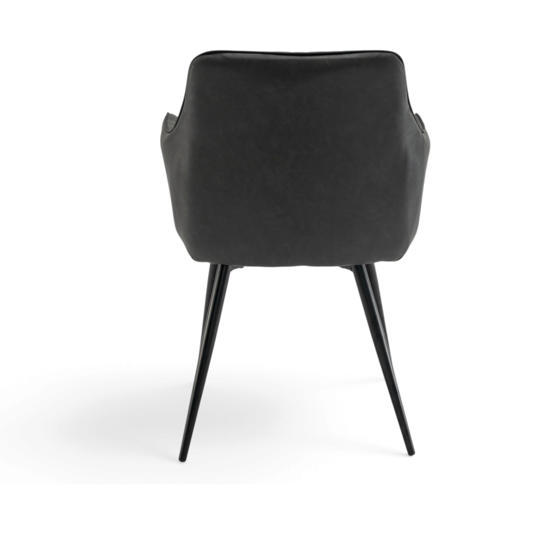 Set di 2 poltroncine LEON in similpelle antracite e gambe nere