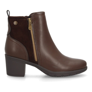 Botines elegantes con tacón ancho y cremallera