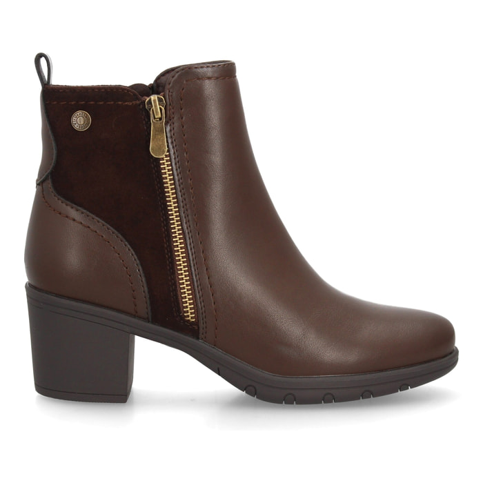Botines elegantes con tacón ancho y cremallera