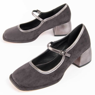 Zapato De Tacón - Gris - Altura: 5 Cm