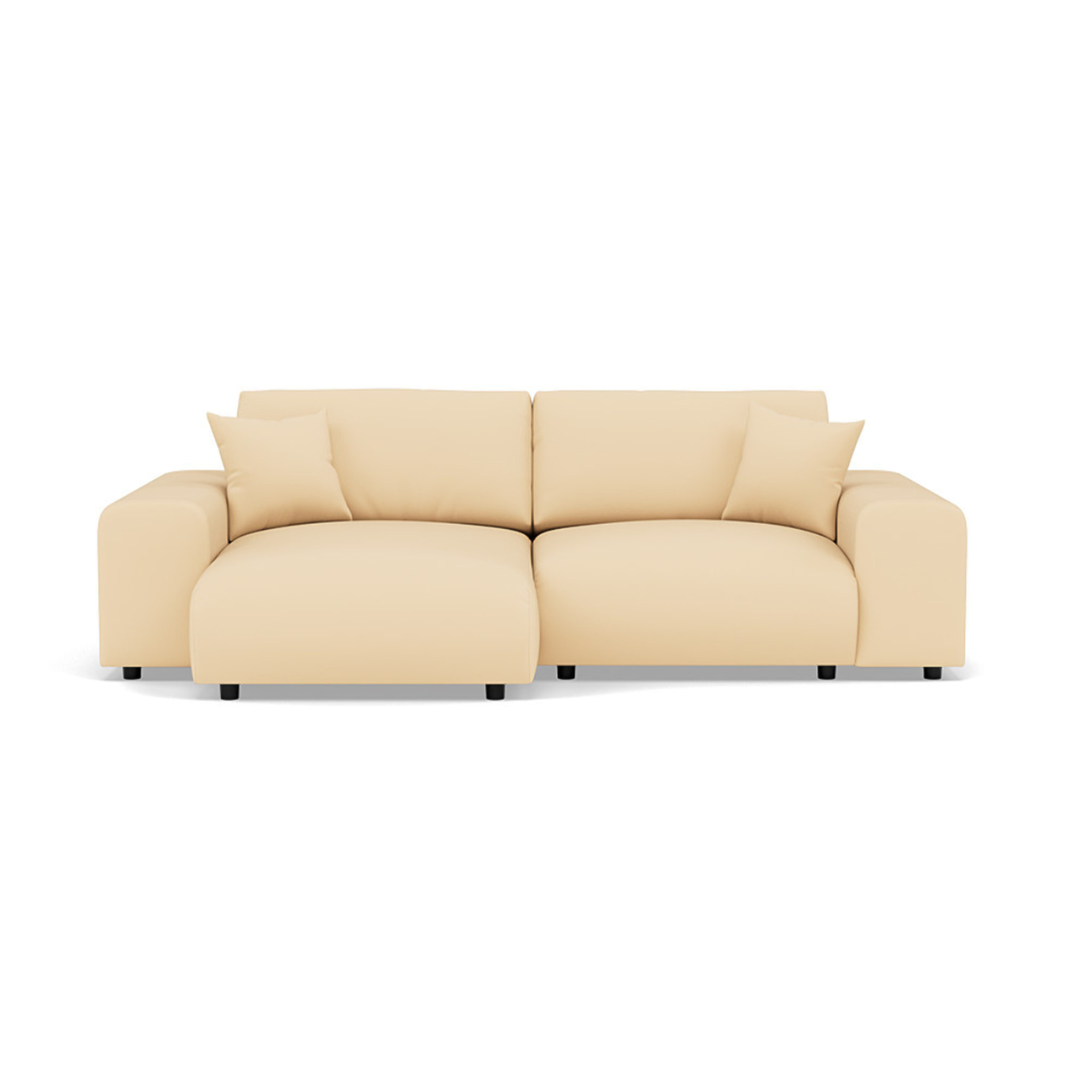 Garance - canapé d'angle réversible 4 places en simili - Beige