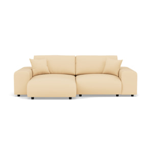 Garance - canapé d'angle réversible 4 places en simili - Beige