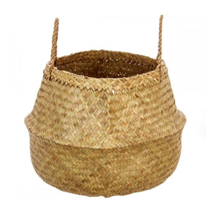 Cesta plegable de caña natural de 43,5x29 cm