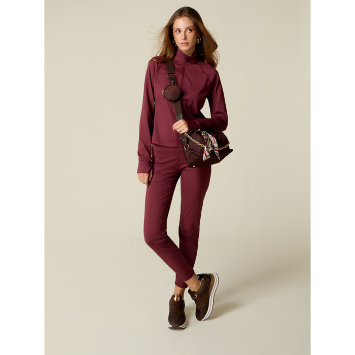 Oltre - Leggings sportivi in tessuto tecnico - Burgundy