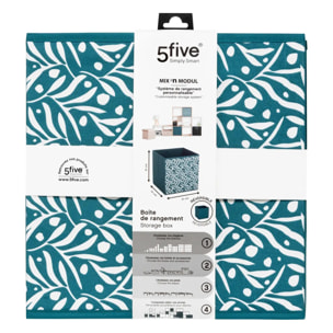 Boîte de rangement "Mix 'n' Modul" motif olivia bleu 31x31cm