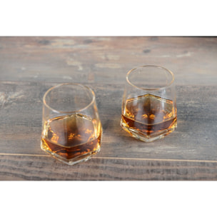 Verres facettes whisky - lot de 2