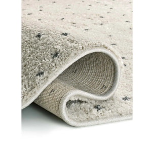 LUSH Alfombra shaggy moderna crema/negro, varias medidas disponibles.