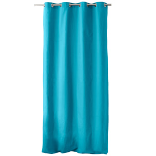 Rideau coloré en pur coton 8 œillets - Turquoise