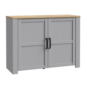 Buffet salon salle à manger bois gris 2 portes L116 cm - ST MALO