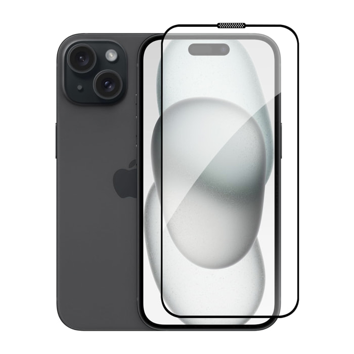 DAM Proteggi schermo in vetro temperato  a copertura totale per iPhone 15 Plus 7,15x0,06x15,5 cm. Colore trasparente