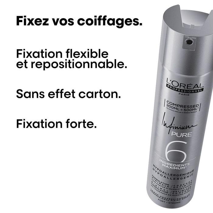 Tecni.art Infinium Pure Fort - Laque Fixation Forte Tenue Longue Durée 300 ml