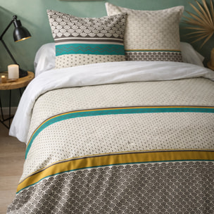 Parure housse de couette 3pcs coton 57fils - art déco
