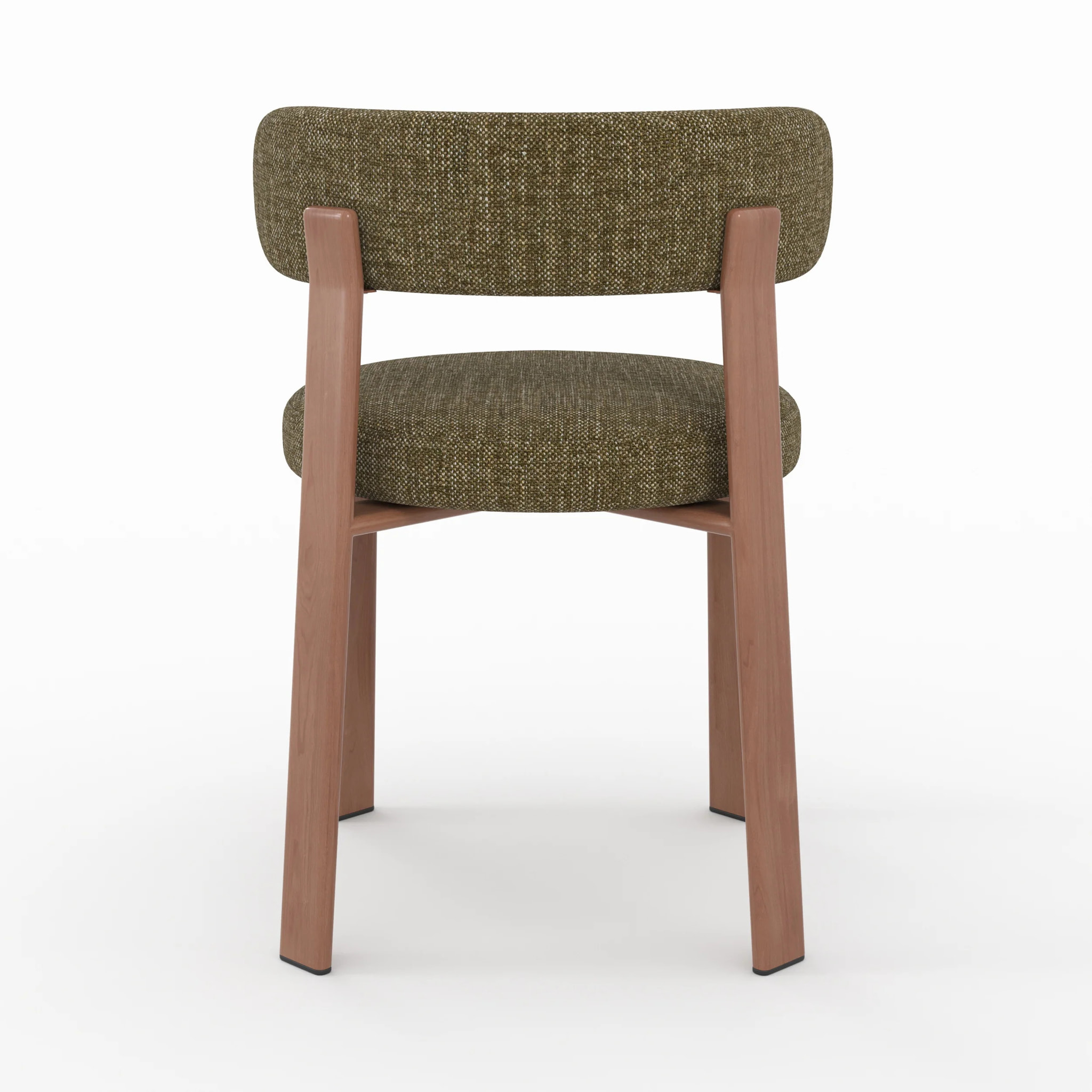 Lot de 2 chaises en tissu texturé vert kaki, pieds en métal - Aura