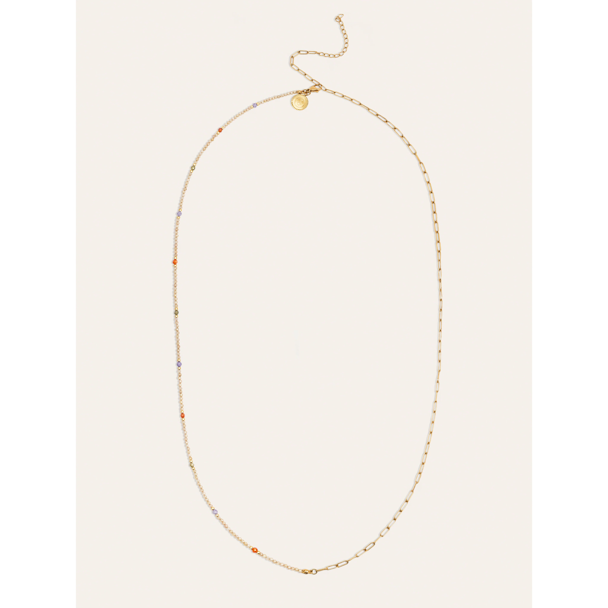 Collar Long Glam Acero Baño Oro