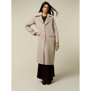 Oltre - Cappotto lungo misto lana con castoni - Beige