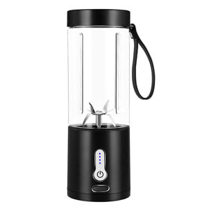 Batidora portátil HD-05 de 420 ml con potente motor de 240W, con batería recargable de 4000mAh.