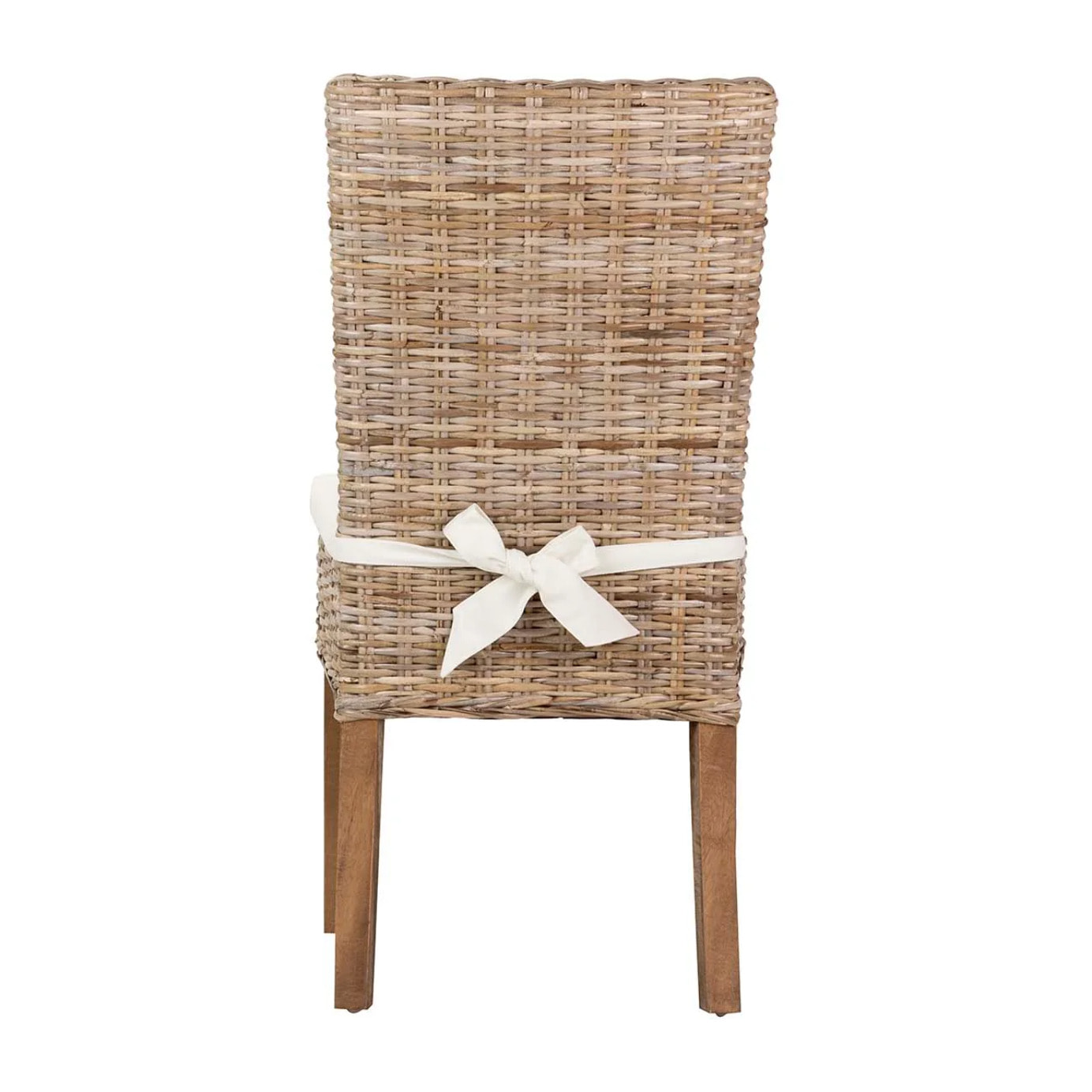 Silla Ratan Lino Madera Beige Natural 53x48x98 Cm