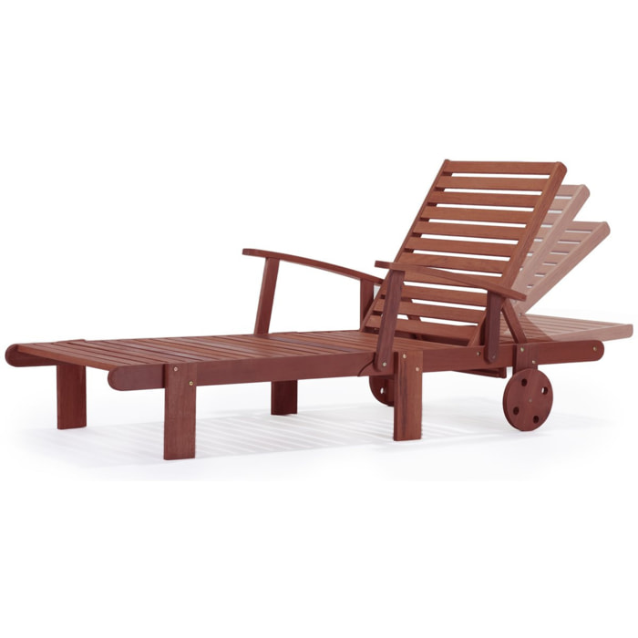 Bain de soleil pliant en bois exotique "Tokyo" - Mahogany- Marron acajou