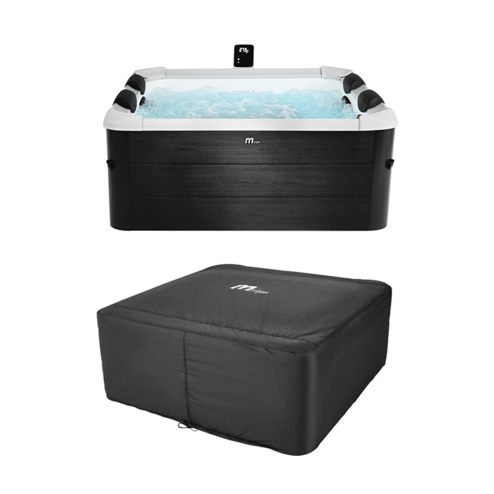 Spa rigide 6 places 180cm carré hydromassages 4 coussins bâche + housse thermique SPA OSLO PLUS AERO AVEC HOUSSE