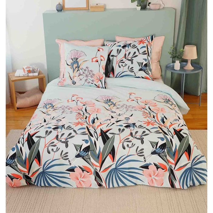 Parure Housse De Couette 3pcs 100% Satin De Coton Bio 78fils Paya