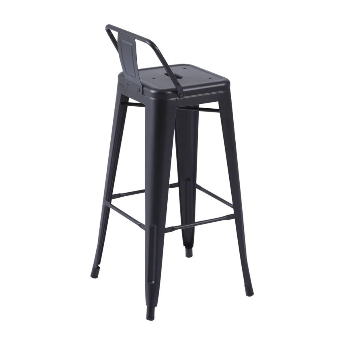 Pack 4 taburetes altos en chapa de acero en negro 30x33 cm Tolix Negro