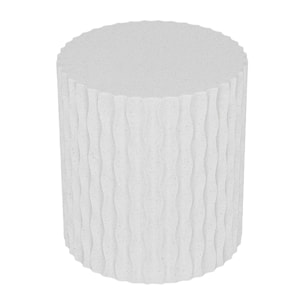 Aubépine – Table d’appoint blanche mouchetée en magnésie compacte