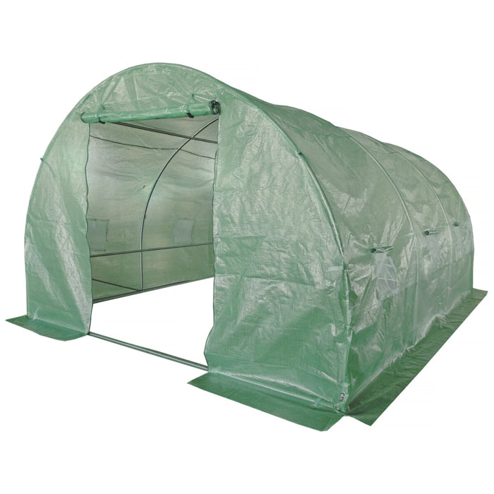 Serre tunelle de jardin 4 x 3 m "Lys" - 12 m² - 140g - Vert