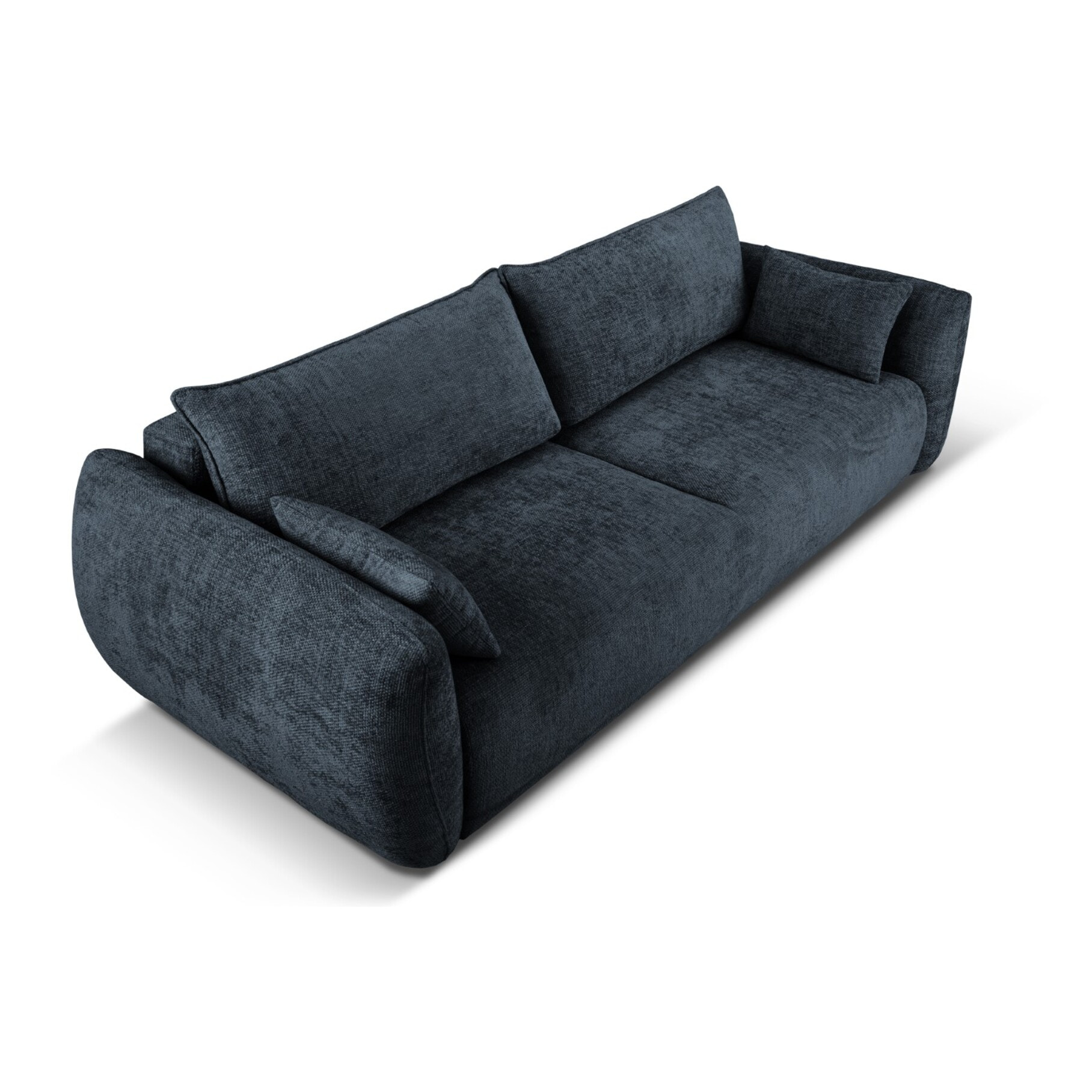 Canapé convertible avec coffre de rangement "Matera" 3 places en chenille bleu roi