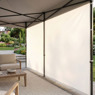 Telo Laterale Da 300X200H Cm Per Gazebo Da Giardino-Nero