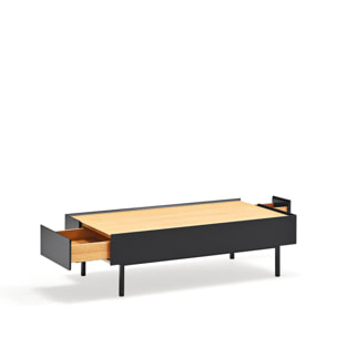 Mesa de centro Arista con 2 cajones negro