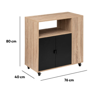 Desserte 3 niveaux Noir Aliaj