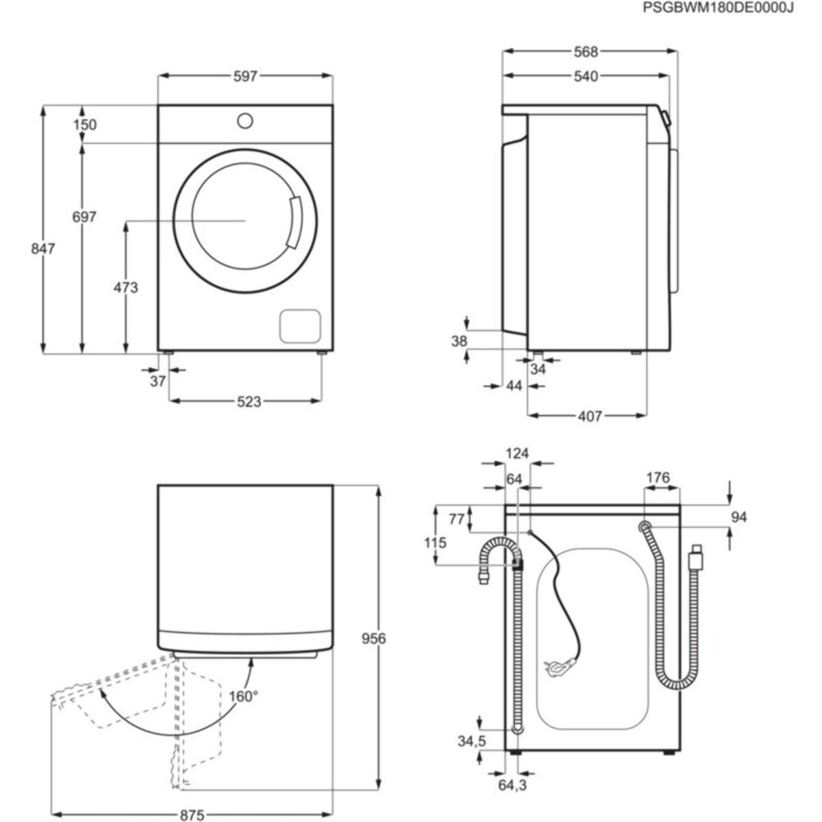 Lave linge hublot ELECTROLUX EW2F6812AA