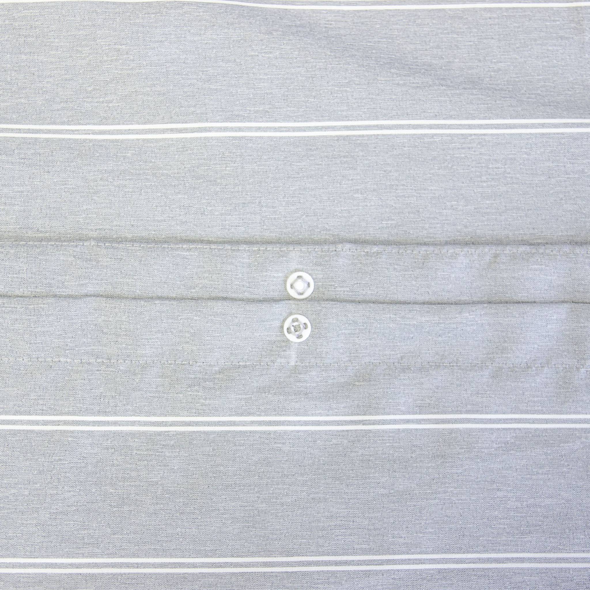 Parure de lit microfibre lavée 2 places rayures gris TIM