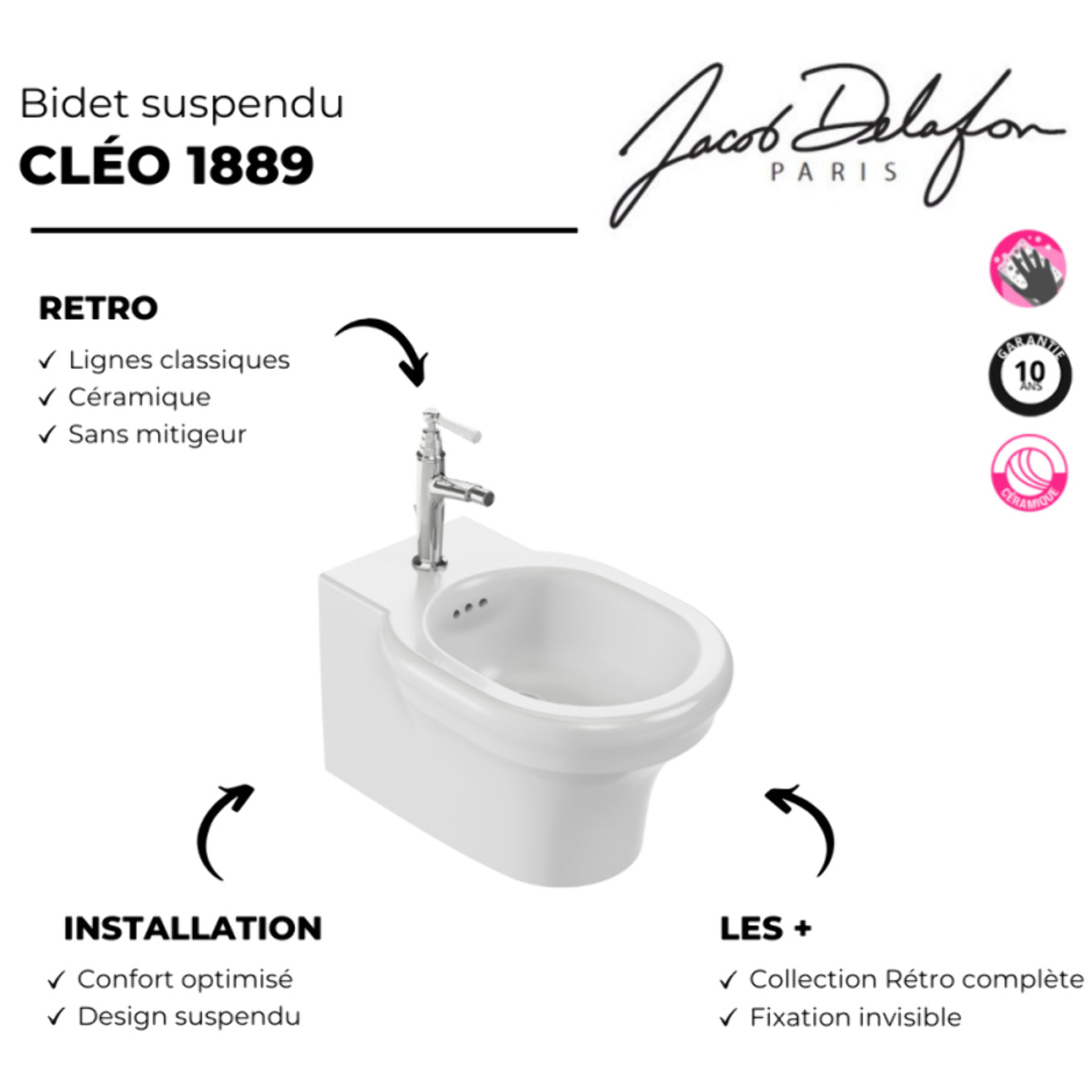 Bidet suspendu Cléo 1889 blanc