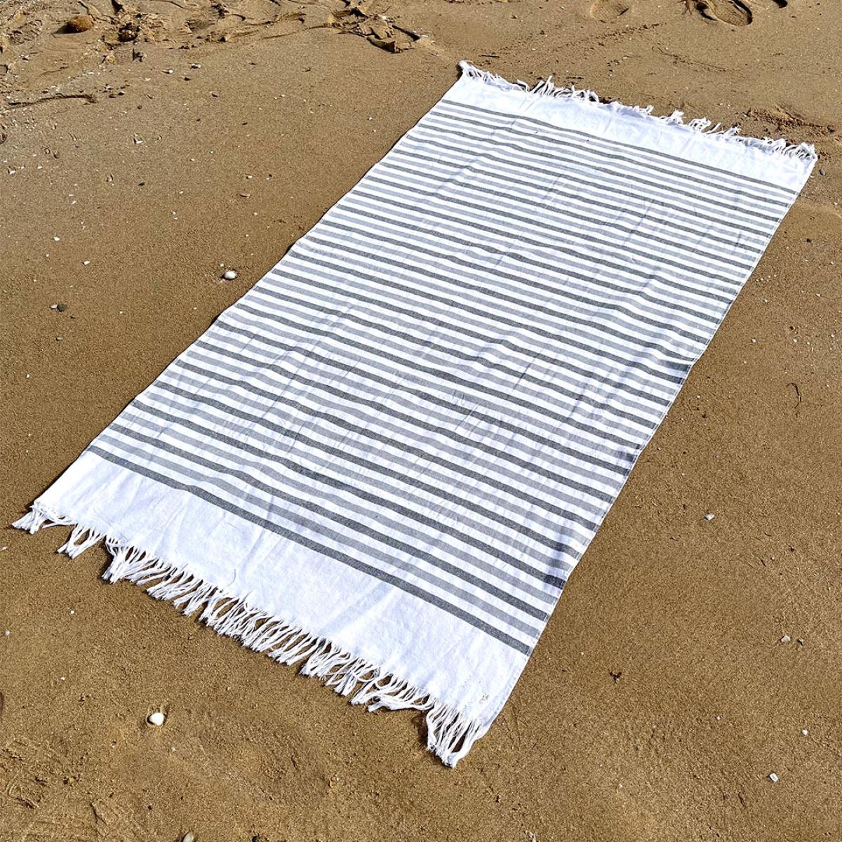 Fouta pestamal 100% coton SANTORINI 90x170 cm