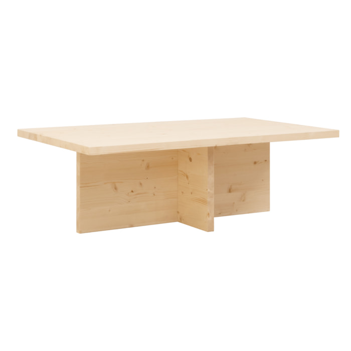 Mesa de centro de madera maciza en tono natural de 120x70cm Alto: 40 Largo: 120 Ancho: 70