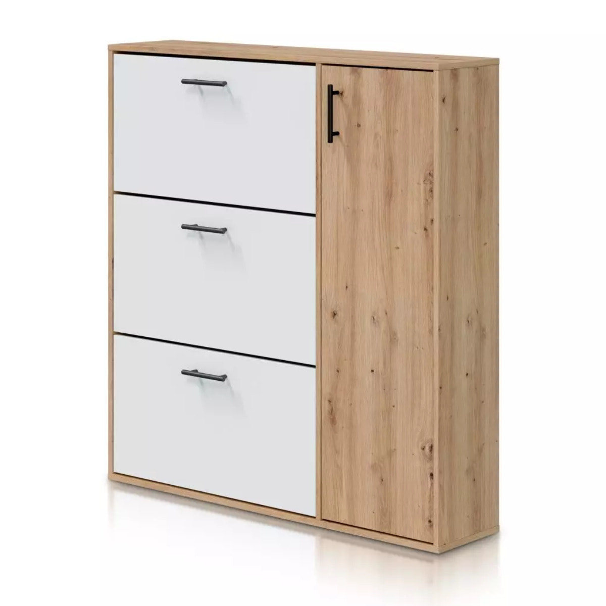 Zapatero Leia Blanco Artik (Blanco Mate) - Roble Nodi